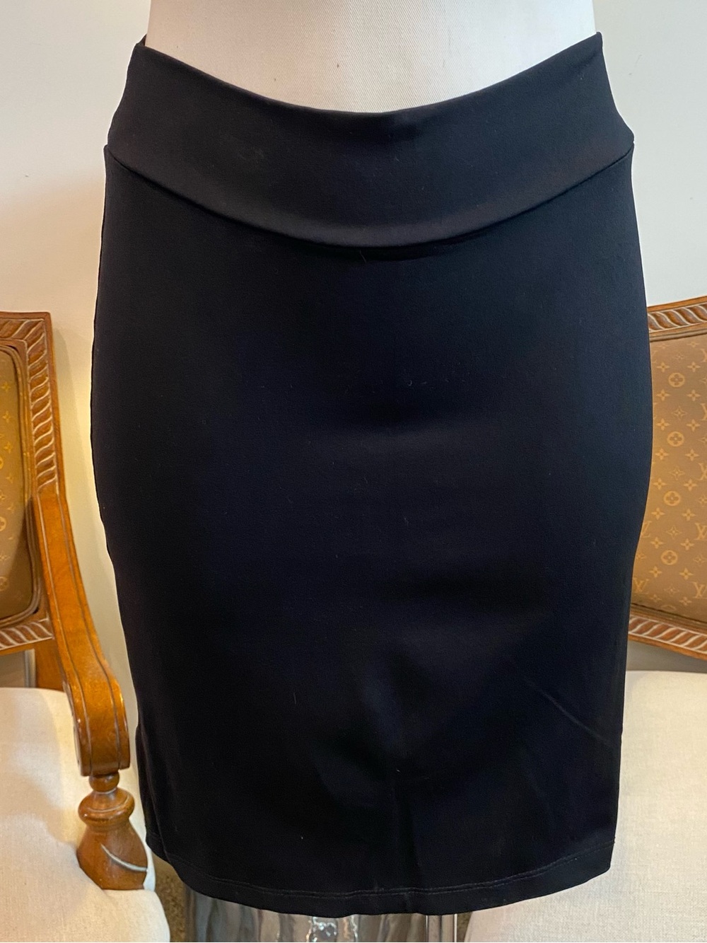 Susana Monaco Black Nylon Pencil Mini Skirt, Size Small